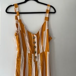 Striped, tie back, cropped jumpsuit